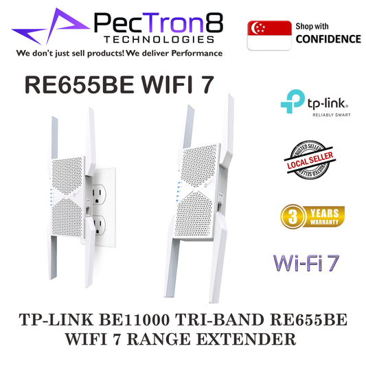 TP-Link RE655BE BE11000 Tri-Band Wi-Fi 7 Range WiFi7 Extender