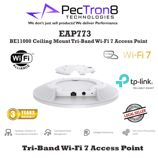 Omada EAP773 BE11000 Tri-Band Wi-Fi 7 Wireless Access Point