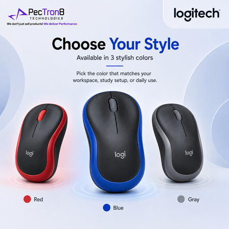 Logitech M185 Wireless Mouse 2.4GHz USB Receiver 1000 DPI 12-Month Battery