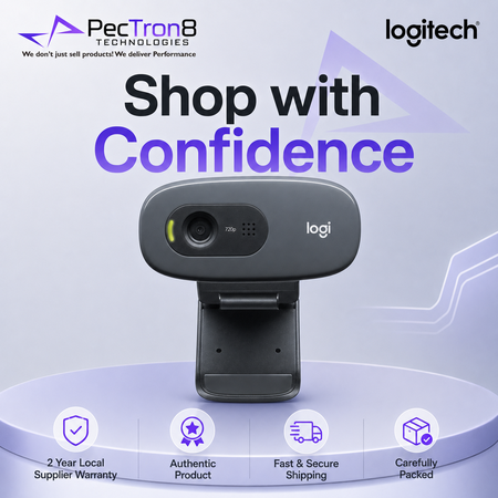 Logitech C270 USB Webcam Dark Grey with Auto Light Correction