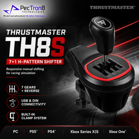 Thrustmaster TH8S Shifter Add-On 7+1 H-Pattern Racing Gear Shifter for – PecTron8