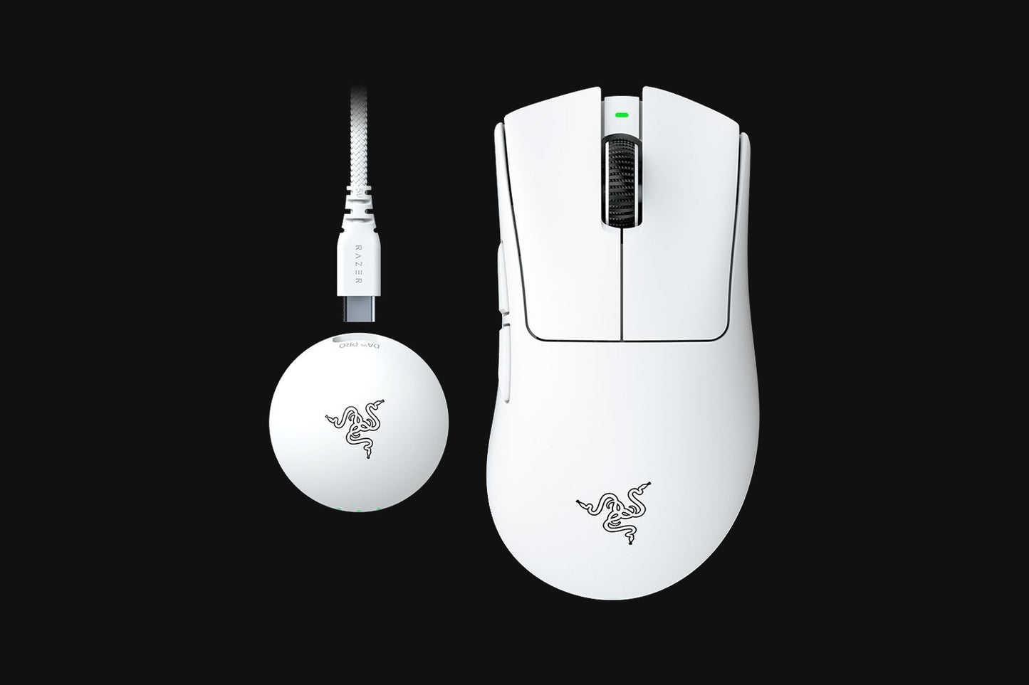 Razer DeathAdder V4 Pro - Wireless Esports Gaming Mouse (2YRS) - BLACK / WHITE EDITION