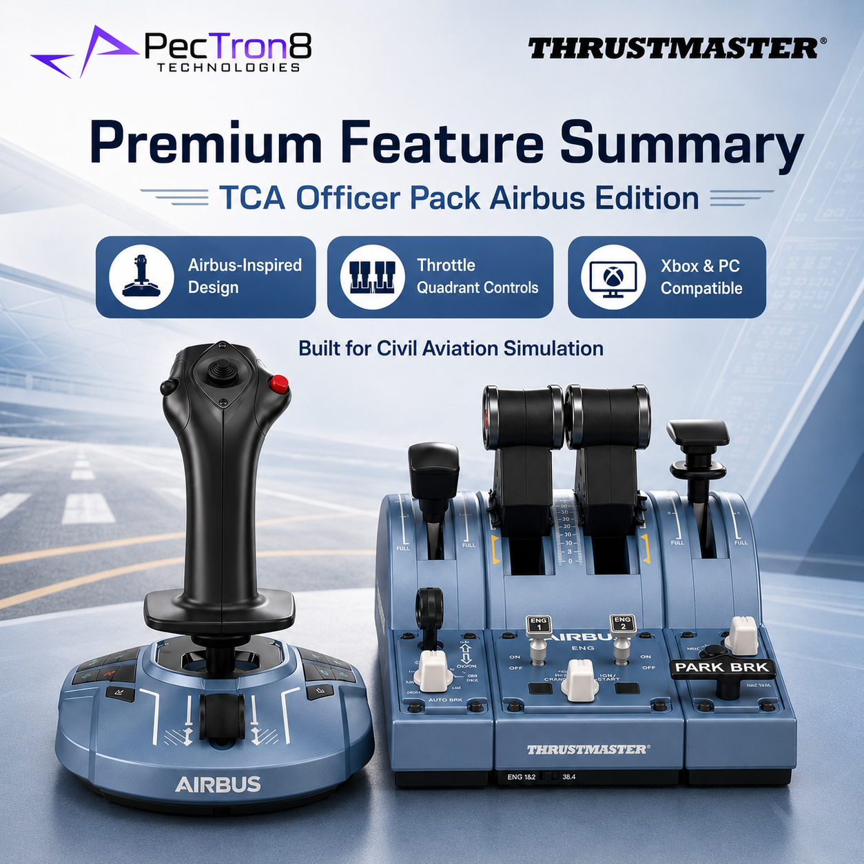 Thrustmaster TCA Officer Pack Airbus Edition Flight Controller for PC
