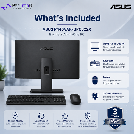 ASUS ExpertCenter P440VAK-BPCJ22X 23.8” FHD AiO PC Intel Core 5 16GB 512GB Win 11 Pro