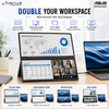 ASUS ZenScreen Duo MB14FCD Dual 14-Inch WUXGA IPS Portable Monitor, 360° Foldable, USB-C Power Pass-Through, Mini HDMI, Auto Rotation