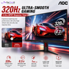 AOC Q27G4S 27 Inch QHD Fast IPS Gaming Monitor 320Hz 0.3ms MPRT HDR400 Adaptive-Sync Height Adjustable HDMI 2.1 DisplayPort 1.4