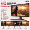 AOC Q27G4S 27 Inch QHD Fast IPS Gaming Monitor 320Hz 0.3ms MPRT HDR400 Adaptive-Sync Height Adjustable HDMI 2.1 DisplayPort 1.4