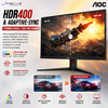 AOC Q27G4S 27 Inch QHD Fast IPS Gaming Monitor 320Hz 0.3ms MPRT HDR400 Adaptive-Sync Height Adjustable HDMI 2.1 DisplayPort 1.4