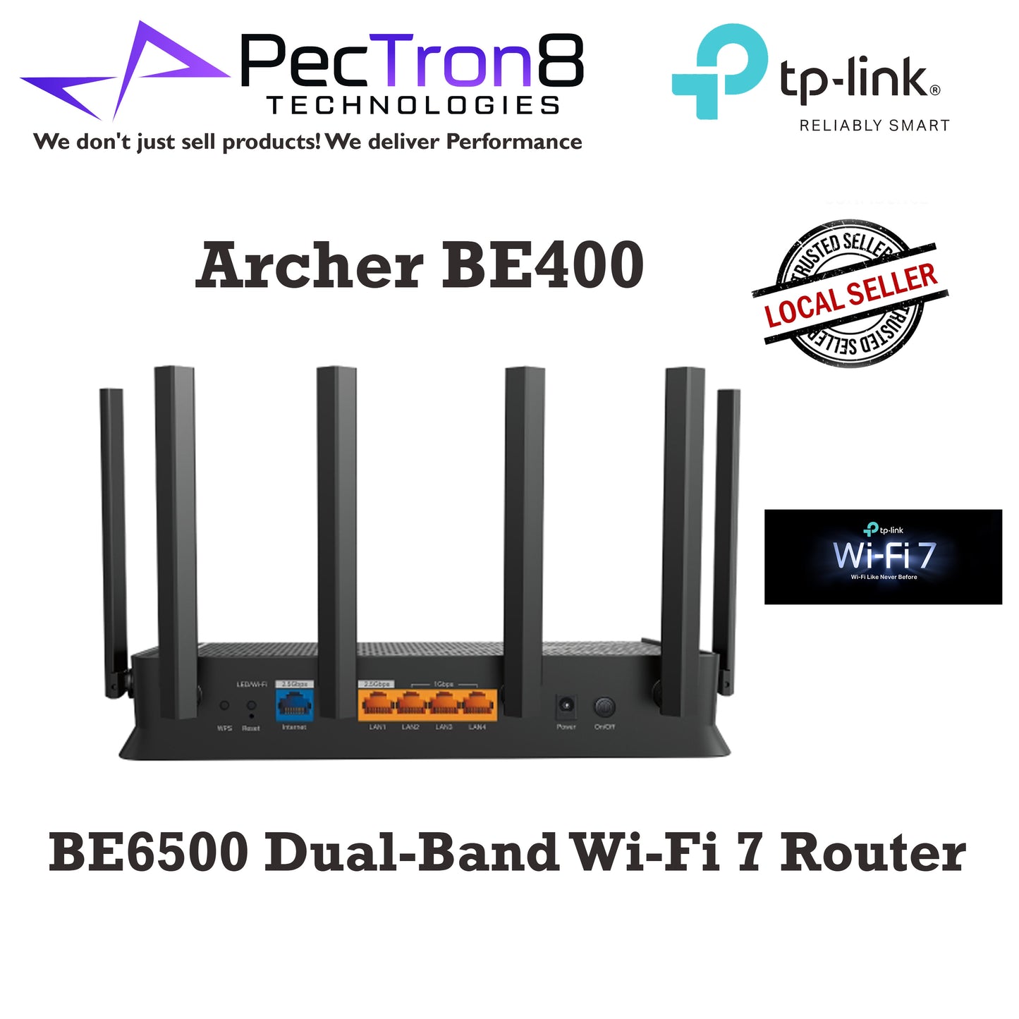 TP-LINK ARCHER BE400 DUAL BAND WIFI ROUTER