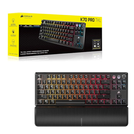 CORSAIR K70 PRO TKL High-Performance Hall Effect Gaming Keyboard with Rapid Trigger