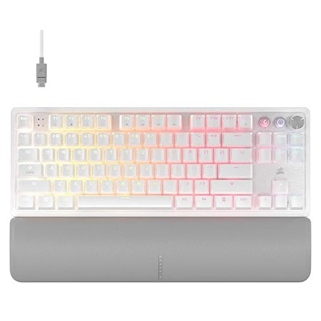 CORSAIR K70 PRO TKL Hall Effect Programmable Keyboard with Rapid Trigger- White