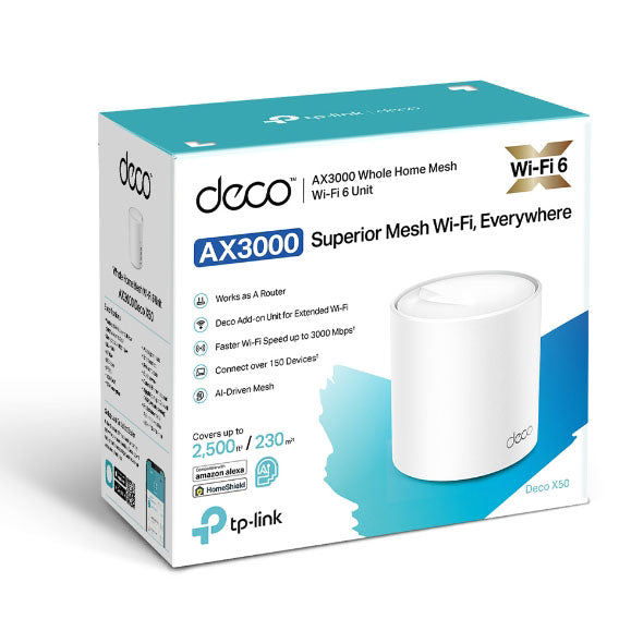 TP-LINK DECO X50 PRO AX3000 1-PACK HOME MESH WIFI6 ROUTER
