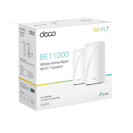 TP-LINK DECO BE65 BE11000 WI-FI 7 2-PACK WHOLE HOME MESH ROUTER