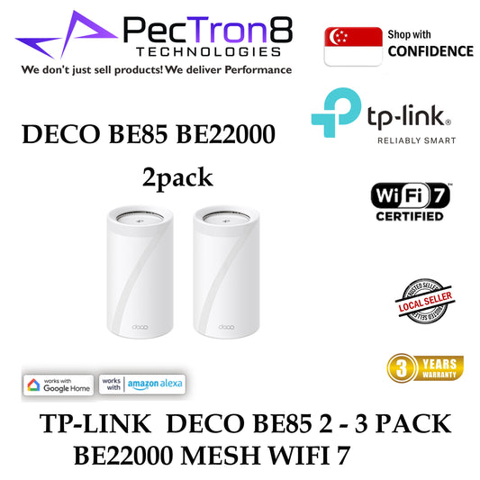 TP-LINK DECO BE85 BE22000 2 PACK MESH WIFI 7