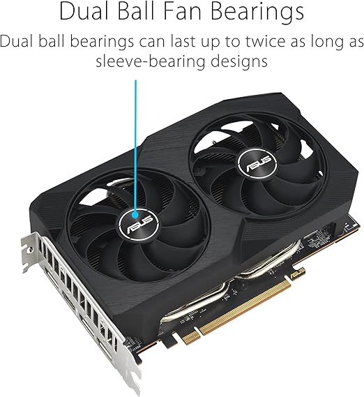 ASUS DUAL AMD RADEON RX7600 O8G V2 TWIN FAN GDDR6