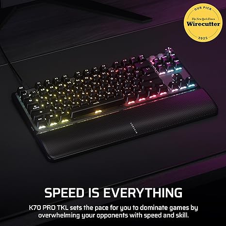 CORSAIR K70 PRO TKL Hall Effect Programmable Keyboard with Rapid Trigger- White