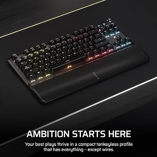 CORSAIR K70 CORE TKL WIRELESS RGB Mechanical Gaming Keyboard - CORSAIR MLX Red v2 Linear Switches