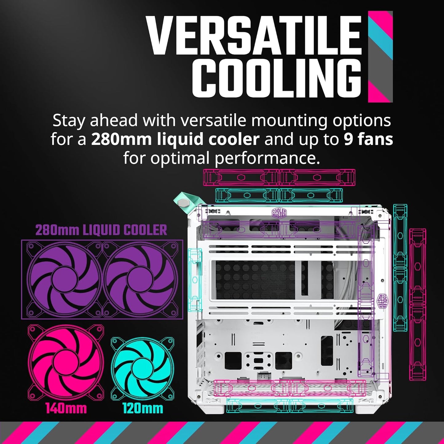 CM QUBE 500 ATX CASE WITH T.G MACARON - FLAT PACK