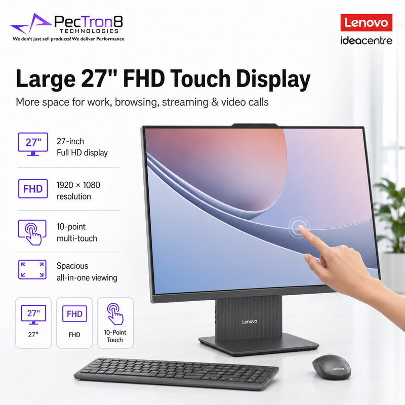 Lenovo IdeaCentre 27" AIO F0JW002BST | Intel Core Ultra 7 | 16GB RAM | 1TB SSD | Windows 11 Home | Keyboard & Mouse Included