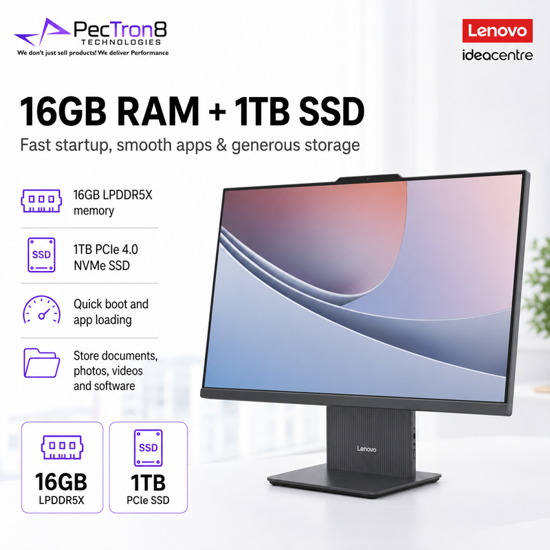 Lenovo IdeaCentre 27" AIO F0JW002BST | Intel Core Ultra 7 | 16GB RAM | 1TB SSD | Windows 11 Home | Keyboard & Mouse Included