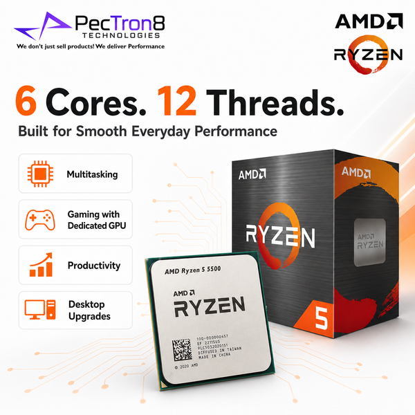 AMD Ryzen 5 5500 Processor 6 Cores 12 Threads AM4 4.2GHz with Wraith Stealth Cooler