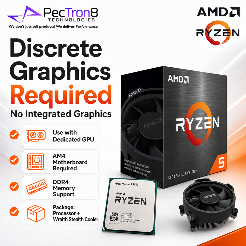 AMD Ryzen 5 5500 Processor 6 Cores 12 Threads AM4 4.2GHz with Wraith Stealth Cooler