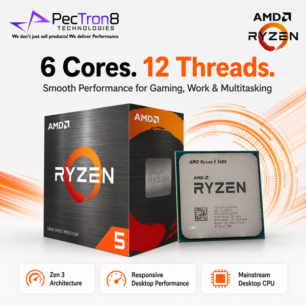 AMD Ryzen 5 5600 Processor with Wraith Stealth Cooler AM4 6 Core 12 Thread 4.4GHz 35MB Cache