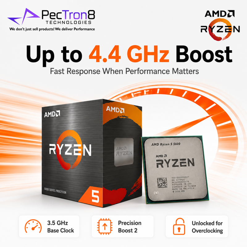 AMD Ryzen 5 5600 Processor with Wraith Stealth Cooler AM4 6 Core 12 Thread 4.4GHz 35MB Cache