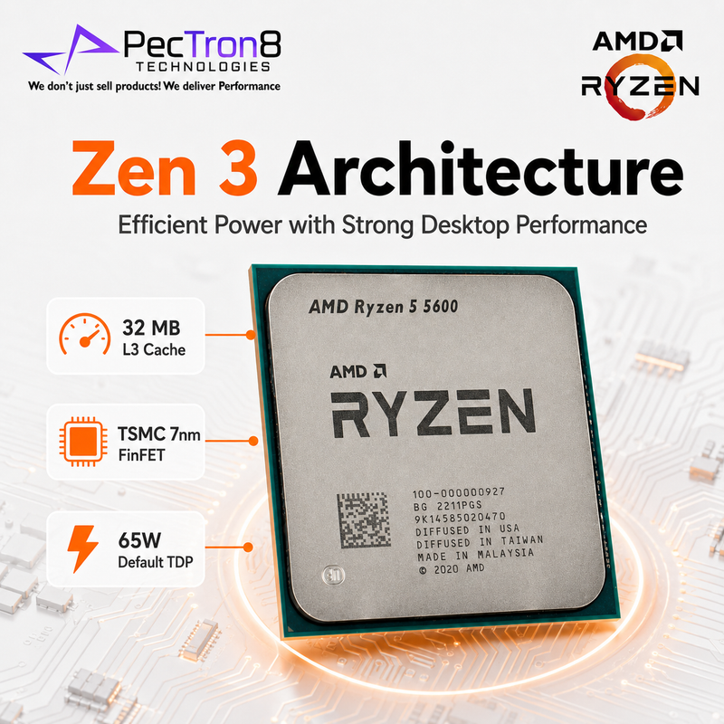 AMD Ryzen 5 5600 Processor with Wraith Stealth Cooler AM4 6 Core 12 Thread 4.4GHz 35MB Cache