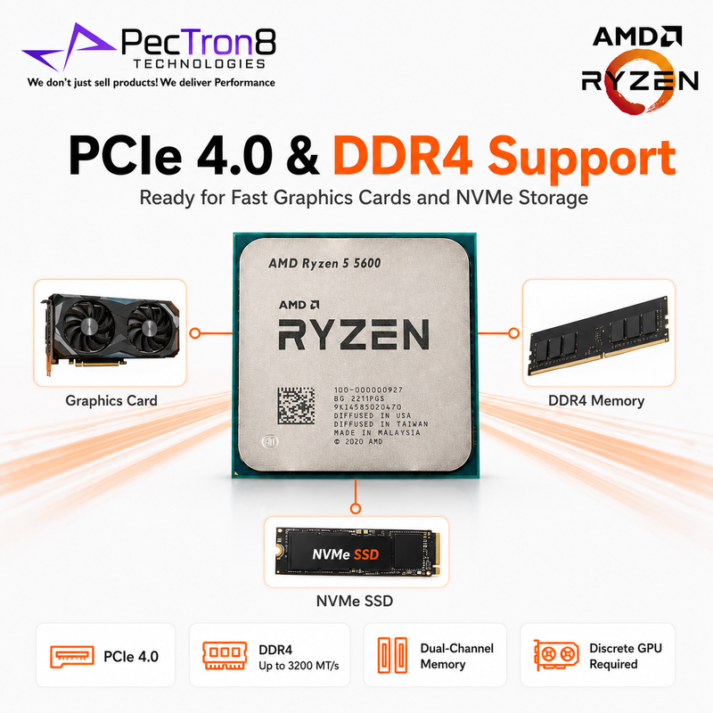 AMD Ryzen 5 5600 Processor with Wraith Stealth Cooler AM4 6 Core 12 Thread 4.4GHz 35MB Cache