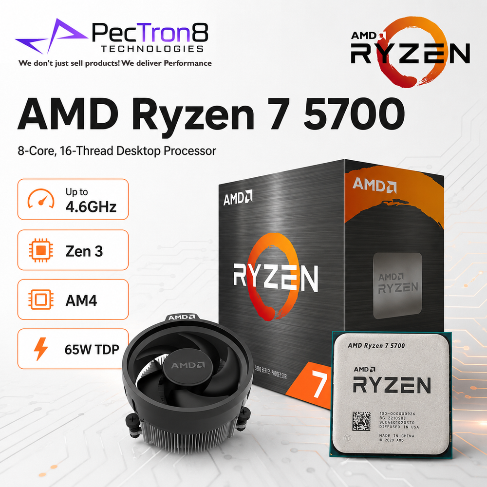 AMD Ryzen 7 5700 Desktop Processor 8 Cores 16 Threads AM4 Up to 4.6GHz with Wraith Spire Cooler