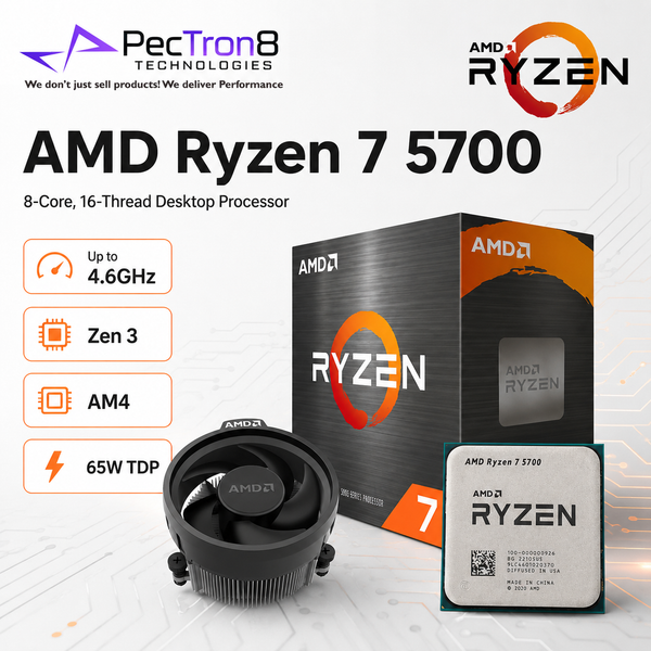 AMD Ryzen 7 5700 Desktop Processor 8 Cores 16 Threads AM4 Up to 4.6GHz with Wraith Spire Cooler