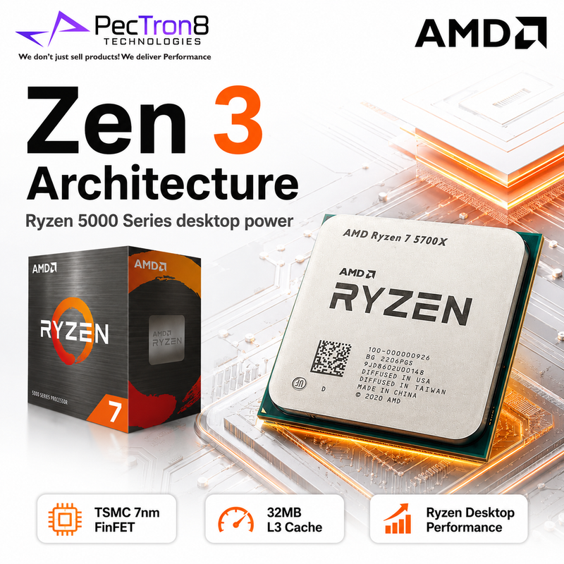 AMD Ryzen 7 5700X AM4 Desktop Processor 8C/16T 4.6GHz Boost 32MB Cache 65W CPU No Cooler Included