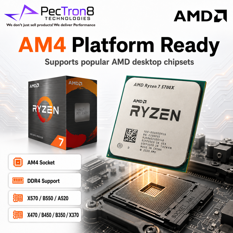 AMD Ryzen 7 5700X AM4 Desktop Processor 8C/16T 4.6GHz Boost 32MB Cache 65W CPU No Cooler Included