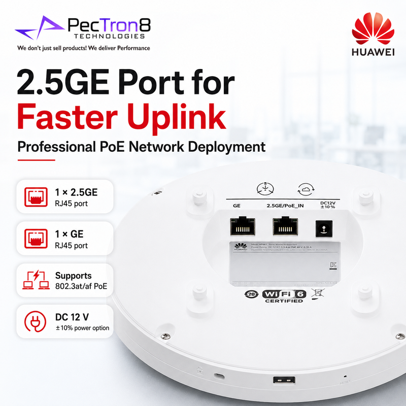 HUAWEI eKitEngine AP661 Wi-Fi 6 Access Point Tri-Radio 6.575Gbps 2.5GE PoE Indoor Ceiling AP