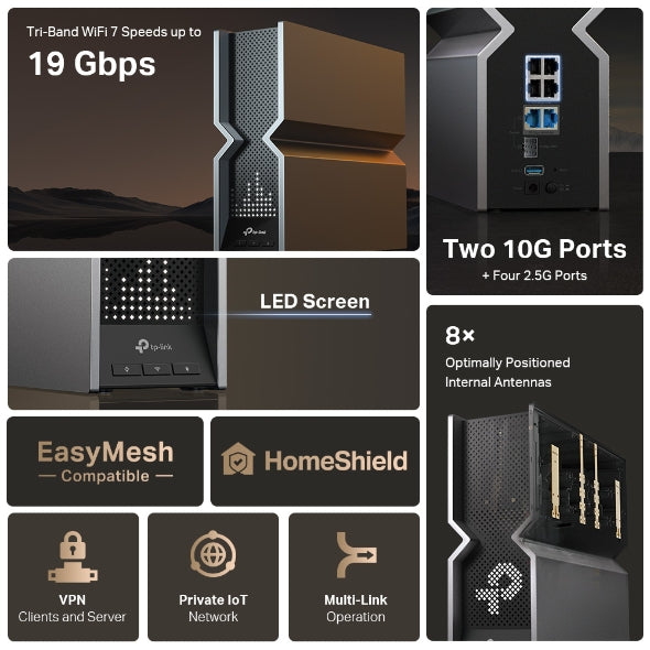 TP-LINK ARCHER BE800 BE1900 WI-FI7 ROUTER