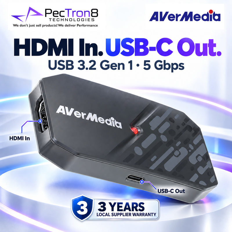AVerMedia CAMSTREAM 4K BU113G2 USB 3.2 HDMI Capture Device – 4K30 Capture, 4K60 Pass-Through, UVC Plug-and-Play