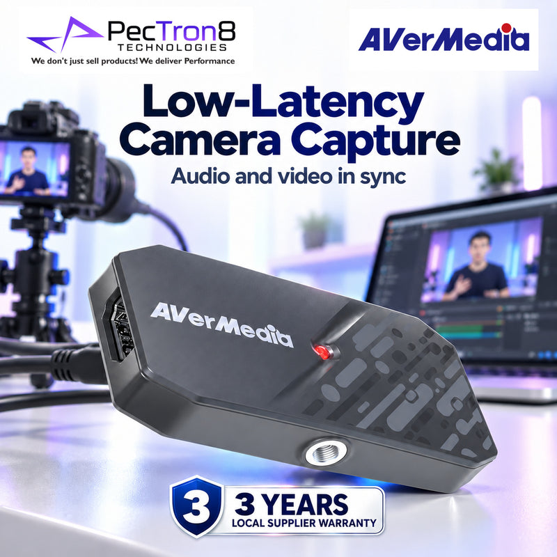 AVerMedia CAMSTREAM 4K BU113G2 USB 3.2 HDMI Capture Device – 4K30 Capture, 4K60 Pass-Through, UVC Plug-and-Play