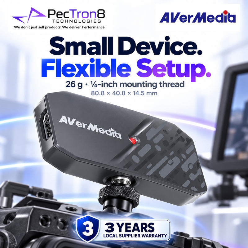 AVerMedia CAMSTREAM 4K BU113G2 USB 3.2 HDMI Capture Device – 4K30 Capture, 4K60 Pass-Through, UVC Plug-and-Play