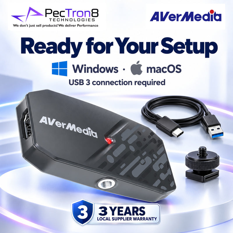 AVerMedia CAMSTREAM 4K BU113G2 USB 3.2 HDMI Capture Device – 4K30 Capture, 4K60 Pass-Through, UVC Plug-and-Play