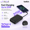 Belkin BoostCharge Power Bank 10K 10000mAh 20W Fast Charging Built-In USB-C Cable