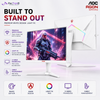 AOC AGON AG275QXW 27" White Fast IPS QHD Gaming Monitor 180Hz 0.5ms | HDR400 | Adaptive Sync | HDMI 2.0 ×2 | DP 1.4 | HAS Pivot VESA