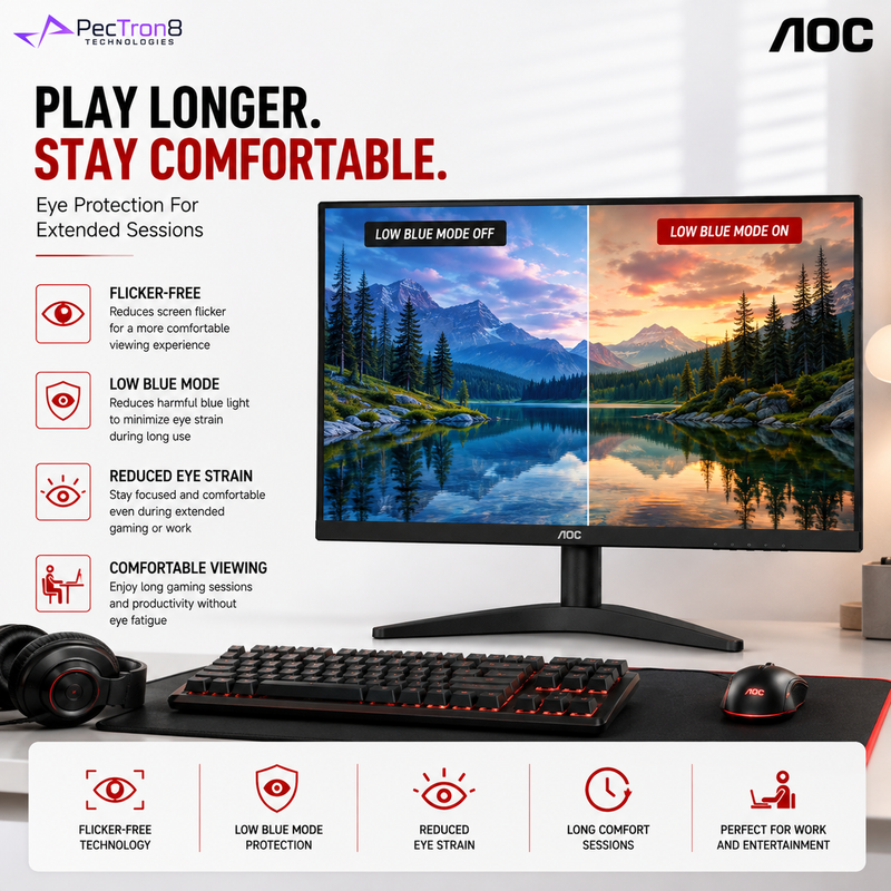AOC 25B36X 24.5" IPS Gaming Monitor FHD 144Hz 0.5ms Adaptive Sync | HDMI 1.4 | DisplayPort 1.4 | Flicker-Free | Low Blue