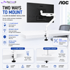 AOC AM400W White Single Monitor Arm | Mechanical Spring | 17–34" | 2–9kg | VESA 75x75 / 100x100 | C-Clamp & Grommet