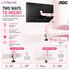 AOC AM400P Pink Single Monitor Arm | Mechanical Spring | 17–34" | 2–9kg | VESA 75x75 / 100x100 | C-Clamp & Grommet