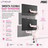AOC AM400P Pink Single Monitor Arm | Mechanical Spring | 17–34" | 2–9kg | VESA 75x75 / 100x100 | C-Clamp & Grommet