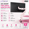 AOC AM400P Pink Single Monitor Arm | Mechanical Spring | 17–34" | 2–9kg | VESA 75x75 / 100x100 | C-Clamp & Grommet