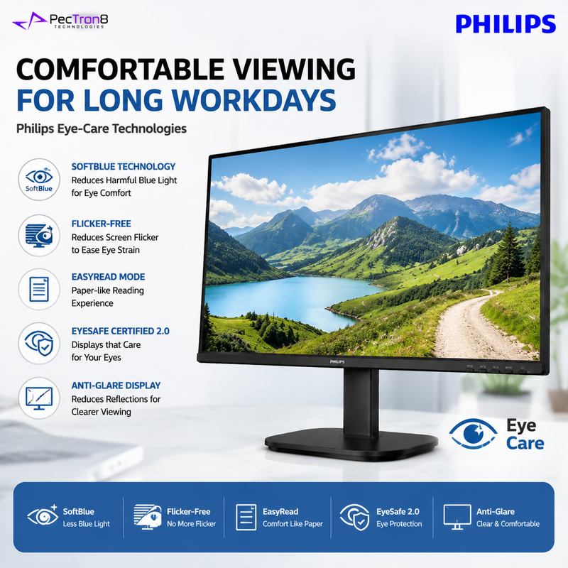 Philips 27B2N2200G 27" FHD IPS Business Monitor – 144Hz, 4ms, 350 Nits, Adaptive Sync, HDMI, DisplayPort, VGA & Built-in Speakers