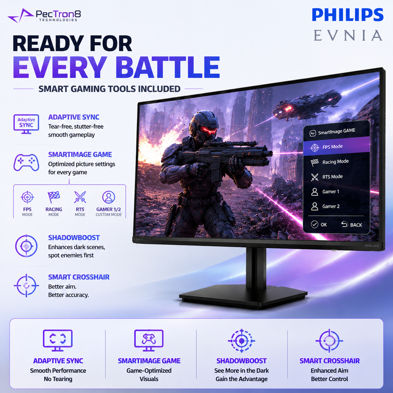 Philips Evnia 27M2N3200PF 27" FHD Fast IPS Gaming Monitor | 180Hz | 0.5ms Smart MBR | HDR10 | Adaptive Sync | HDMI 2.0 | DP 1.4