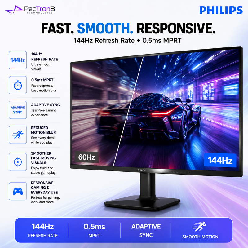 Philips 24E2G2200 23.8" Full HD IPS Monitor | 144Hz | 0.5ms MPRT | Adaptive Sync | HDR10 | HDMI 1.4 | DisplayPort 1.4 | VESA